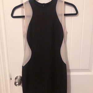 Black and mesh bodycon dress